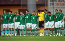 The Ireland team stand for a minutes silence 29/5/2012