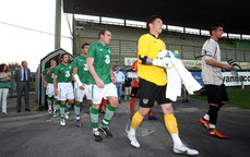 The Ireland team make their way out for the game 29/5/2012